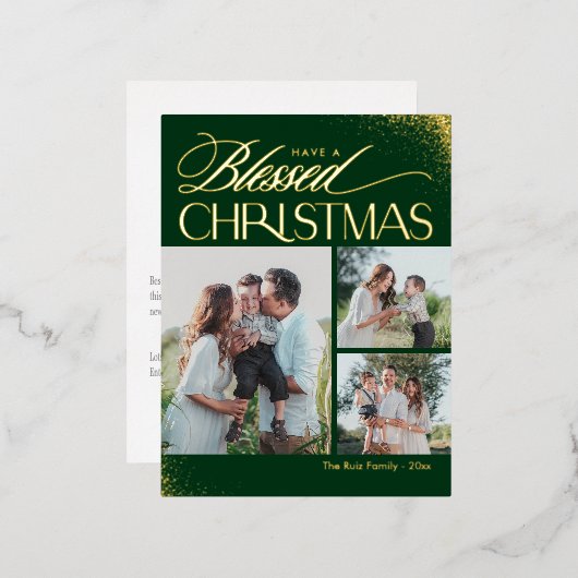 賛美クリスマス箔の祭日はがき 箔シーズンポストカード (正面/裏面)