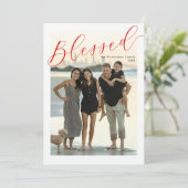 賛美シンプルScript写真モダン Christmas Card 招待状 (スタンド正面)