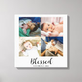 賛美スクリプトパーソナライズされたベビー4 Photo Collage キャンバスプリント (正面)