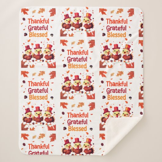 賛美スタイリッシュ感謝の感謝祭 シェルパブランケット (正面)