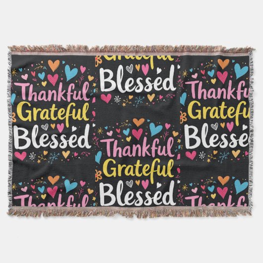 賛美スタイリッシュ感謝の感謝祭 スローブランケット (正面)