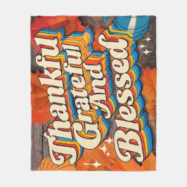 賛美スタイリッシュ感謝の感謝祭 フリースブランケット