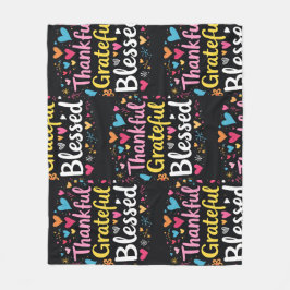 賛美スタイリッシュ感謝の感謝祭 フリースブランケット
