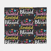 賛美スタイリッシュ感謝の感謝祭 フリースブランケット (正面(横))