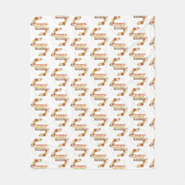 賛美スタイリッシュ感謝の感謝祭 フリースブランケット