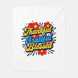 賛美スタイリッシュ感謝の感謝祭 フリースブランケット