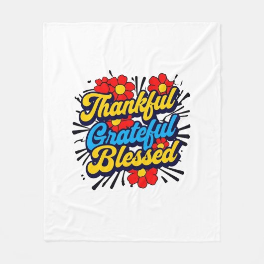 賛美スタイリッシュ感謝の感謝祭 フリースブランケット (正面)
