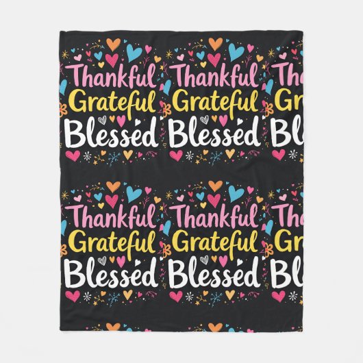 賛美スタイリッシュ感謝の感謝祭 フリースブランケット (正面)