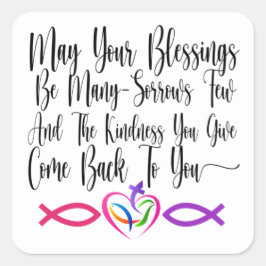 賛美ステッカー スクエアシール