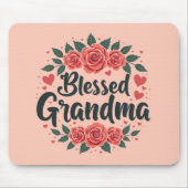 賛美タイポグラフィフローラヴィンテージバラ マウスパッド (正面)