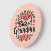 賛美タイポグラフィフローラヴィンテージバラ ラージ壁時計 (傾斜)