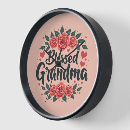 賛美タイポグラフィフローラヴィンテージバラ 壁時計 (傾斜)