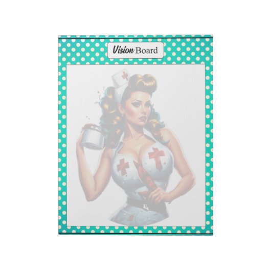 賛美ナースピンナップ_ビジョンボード ノートパッド (回転)
