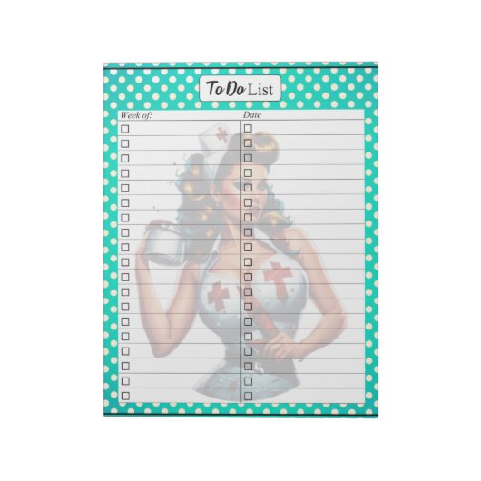 賛美ナースピンナップ_一覧 ノートパッド (回転)