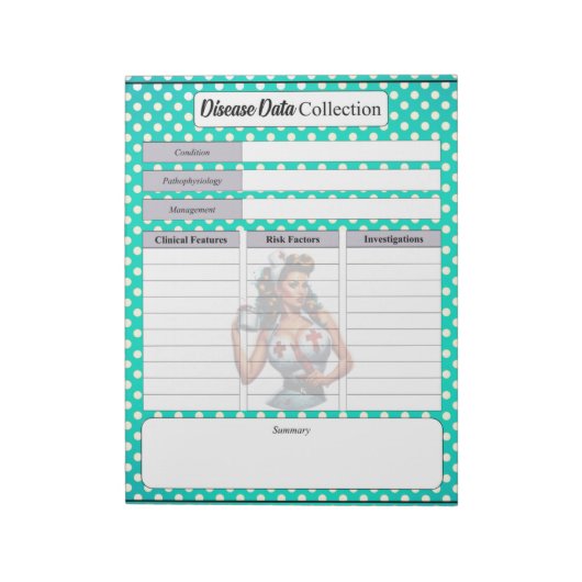 賛美ナースピンナップ_疾患データ収集 ノートパッド (回転)