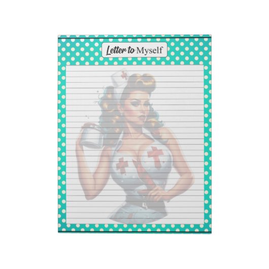 賛美ナースピンナップ_自身宛て書簡 ノートパッド (回転)