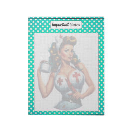 賛美ナースピンナップ_重要な注意事項 ノートパッド