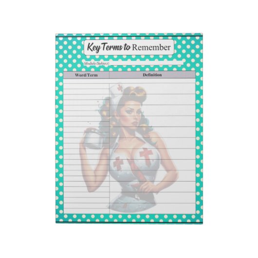 賛美ナースピンナップ_鍵用語 ノートパッド (回転)