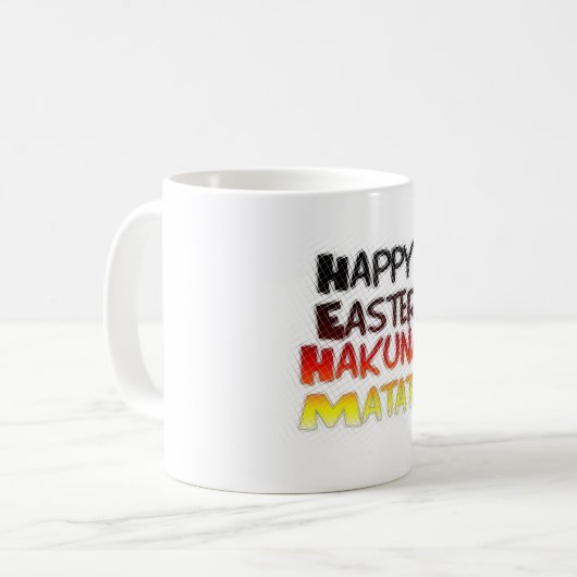 賛美ハッピーイースターハクナマタタホリデーシーズン コーヒーマグカップ (正面左)
