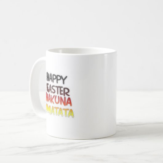 賛美ハッピーイースターハクナマタタホリデーシーズン コーヒーマグカップ (正面左)