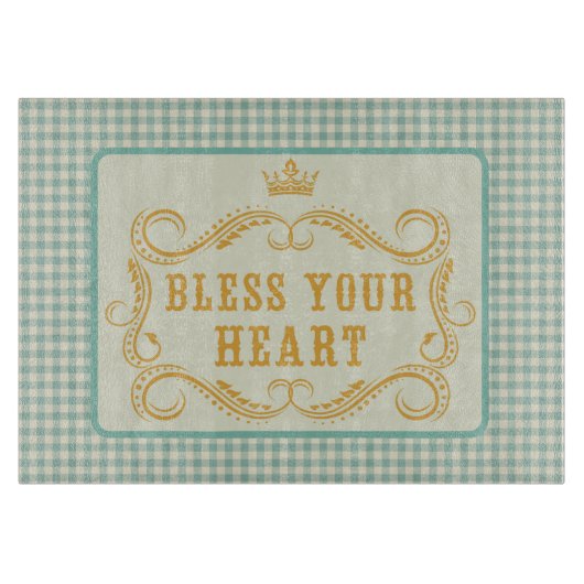 賛美ハート南引用文ギンガム カッティングボード (正面)