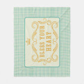 賛美ハート南引用文ギンガム フリースブランケット (正面)