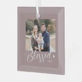 賛美ハート編集可能カラークリスマス飾り ガラスオーナメント (正面左)