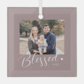 賛美ハート編集可能カラークリスマス飾り ガラスオーナメント (正面)