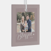 賛美ハート編集可能カラークリスマス飾り ガラスオーナメント (正面右)