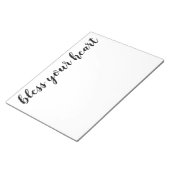 賛美ハート黒のプリント ノートパッド (アングル)