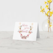 賛美ハート（ピンクの花） カード (黄色い花)