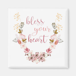 賛美ハート（ピンクの花） マグネット