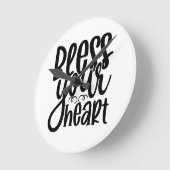 賛美ハート ラウンド壁時計 (傾斜)