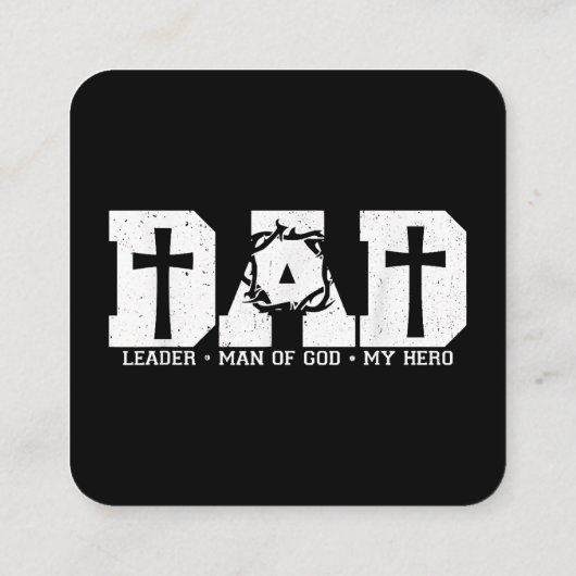 賛美パパダディクロスキリスト教の父 スクエア名刺 (裏面)