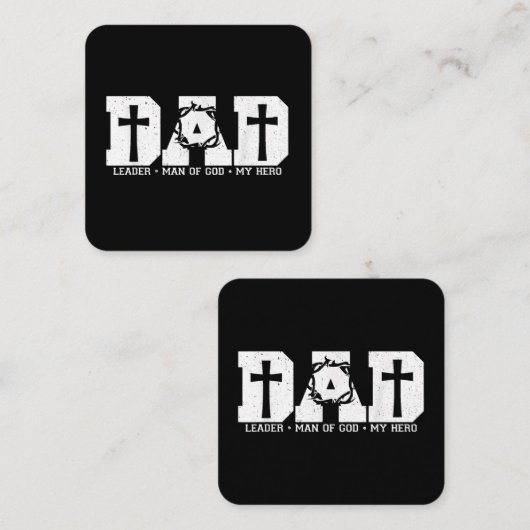 賛美パパダディクロスキリスト教の父 スクエア名刺 (正面/裏面)