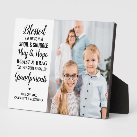 賛美パーソナライズされたモダン写真 フォトプラーク (側面)