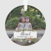 賛美パーソナライズされた2枚の写真 オーナメント (裏面)