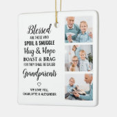 賛美パーソナライズされた3 Photo Collage セラミックオーナメント (左)