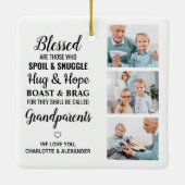 賛美パーソナライズされた3 Photo Collage セラミックオーナメント (裏面)