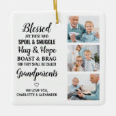 賛美パーソナライズされた3 Photo Collage セラミックオーナメント (正面)