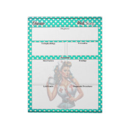 賛美ピンナップナース_病気温度1 ノートパッド