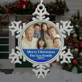 賛美ファーストホームクリスマス出生シーン スノーフレークピューターオーナメント