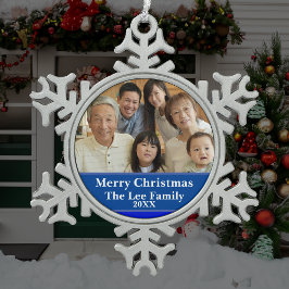 賛美ファーストホームクリスマス出生シーン スノーフレークピューターオーナメント