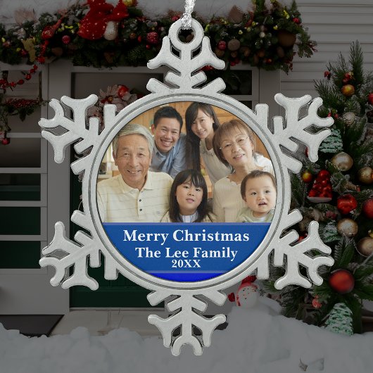 賛美ファーストホームクリスマス出生シーン スノーフレークピューターオーナメント