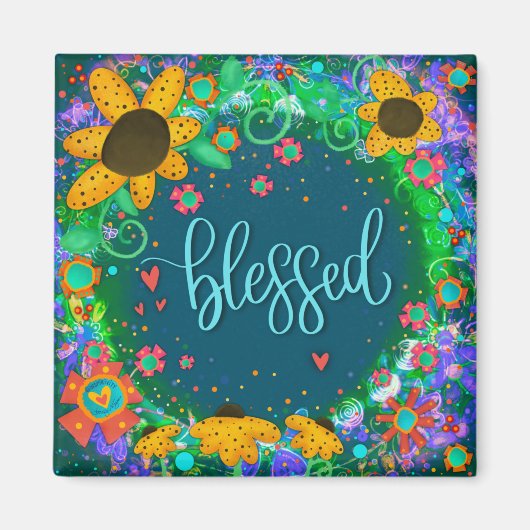 賛美フローラお洒落感動的トレンディー マグネット (正面)