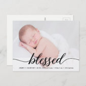 賛美ベビー誕生発表スクリプ感謝していトユ ポストカード (正面/裏面)