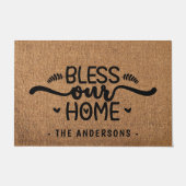 賛美ホームパーソナライズされたバフェイクラップ ドアマット (正面)