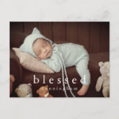 賛美モダンシンプルベビー誕生 案内ポストカード (正面)