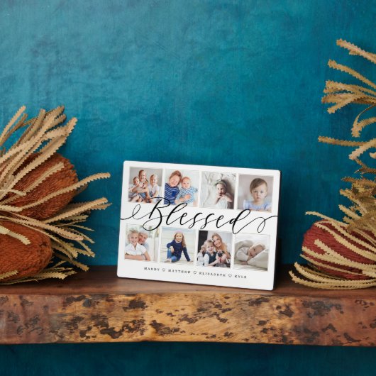 賛美モダン書 |家族の写真コラージュ フォトプラーク (側面)