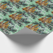 賛美ユール(キリスト降誕祭)シルバー星形五角形ホリーアンドパイン ラッピングペーパー (角)